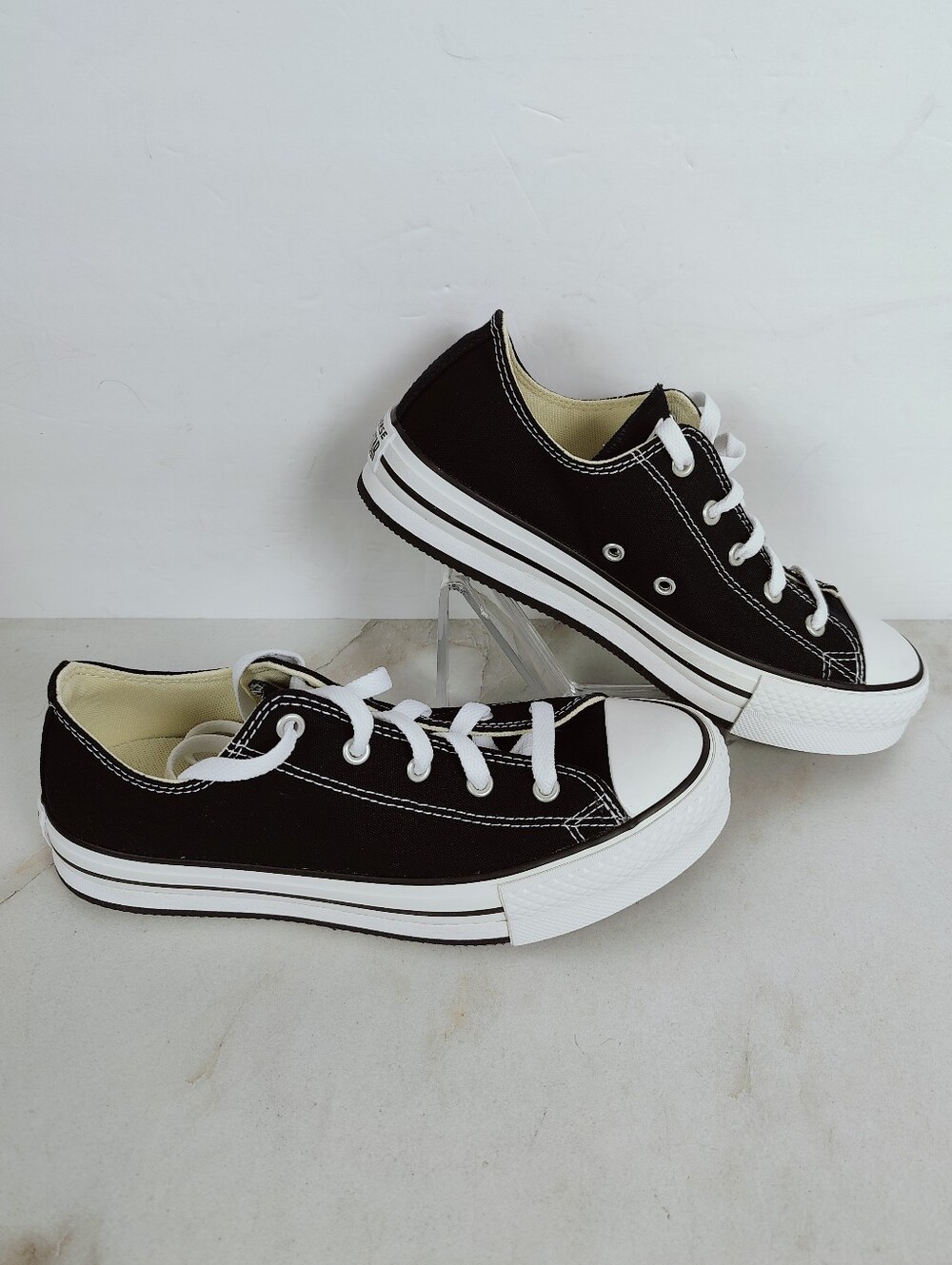 NIB Converse CT All Star Lift Girls' Black Canvas Platform Sneakers, Sz 6 - Picture 2 of 10